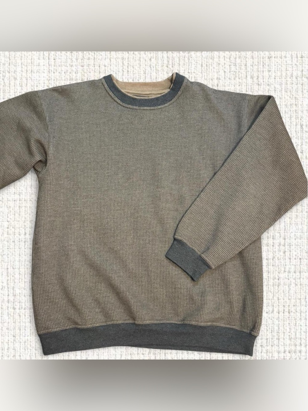 Knights Sportswear brown & gray waffle knit sweatshirt — Men’s XL